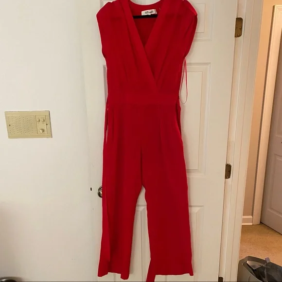 Diane Von Furstenberg Pants Jumpsuits Dvf Red Jumpsuit